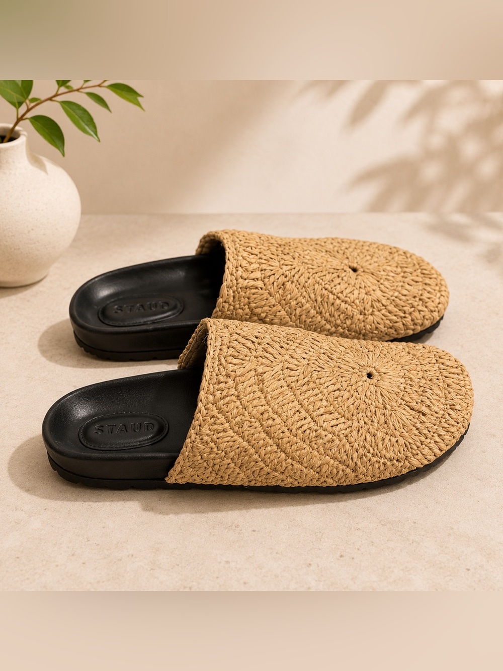 STAUD Dia Raffia Mule Size 35 NWOB Made in Portugal Woven Slides - Picture 3 of 11
